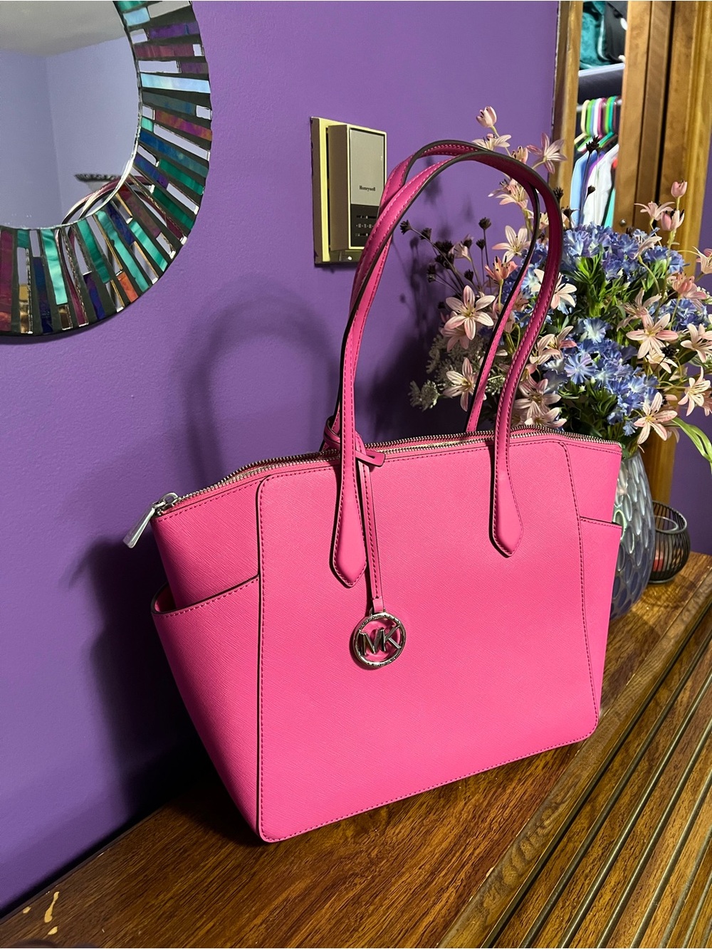 Michael Kors Hot Pink Saffiano Leather Tote